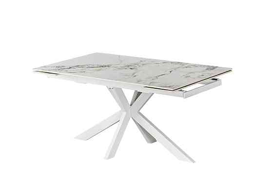 Стіл Квант 160 (+60)*90, білий/кераміка нефрит Днепр