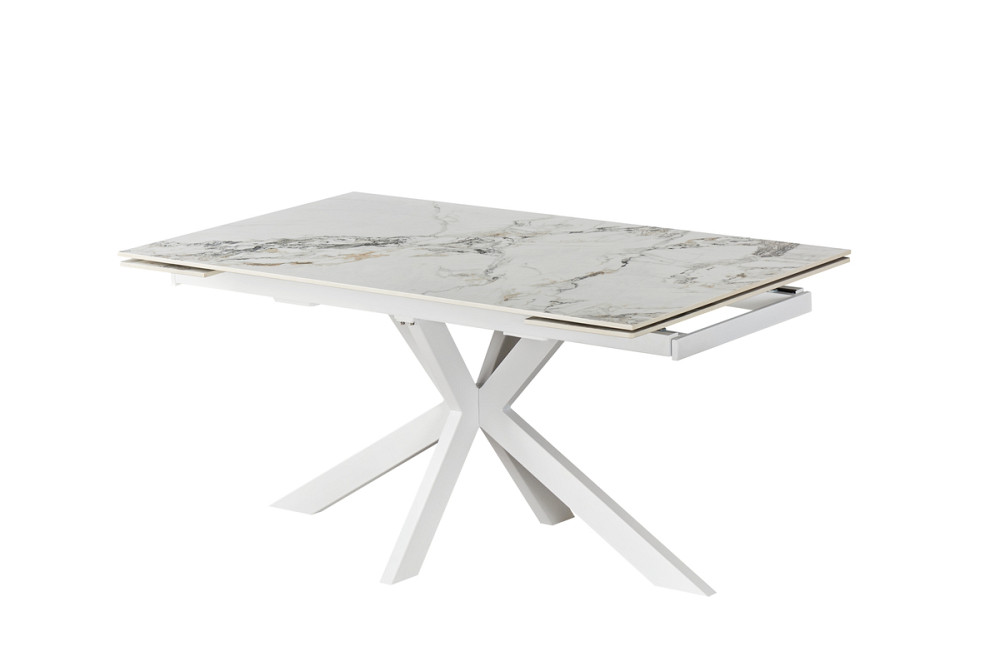 Стіл Квант 160 (+60)*90, білий/кераміка нефрит Днепр - изображение 1