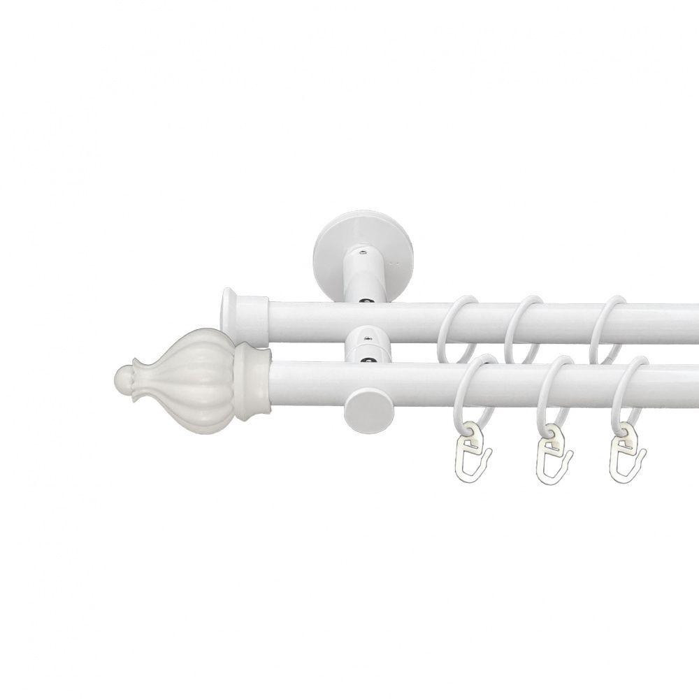 Карниз Orvit Таджа металевий дворядний реверсивний гладка труба кільце металеве Арктіс 19\19 мм 200 см Львов - изображение 1