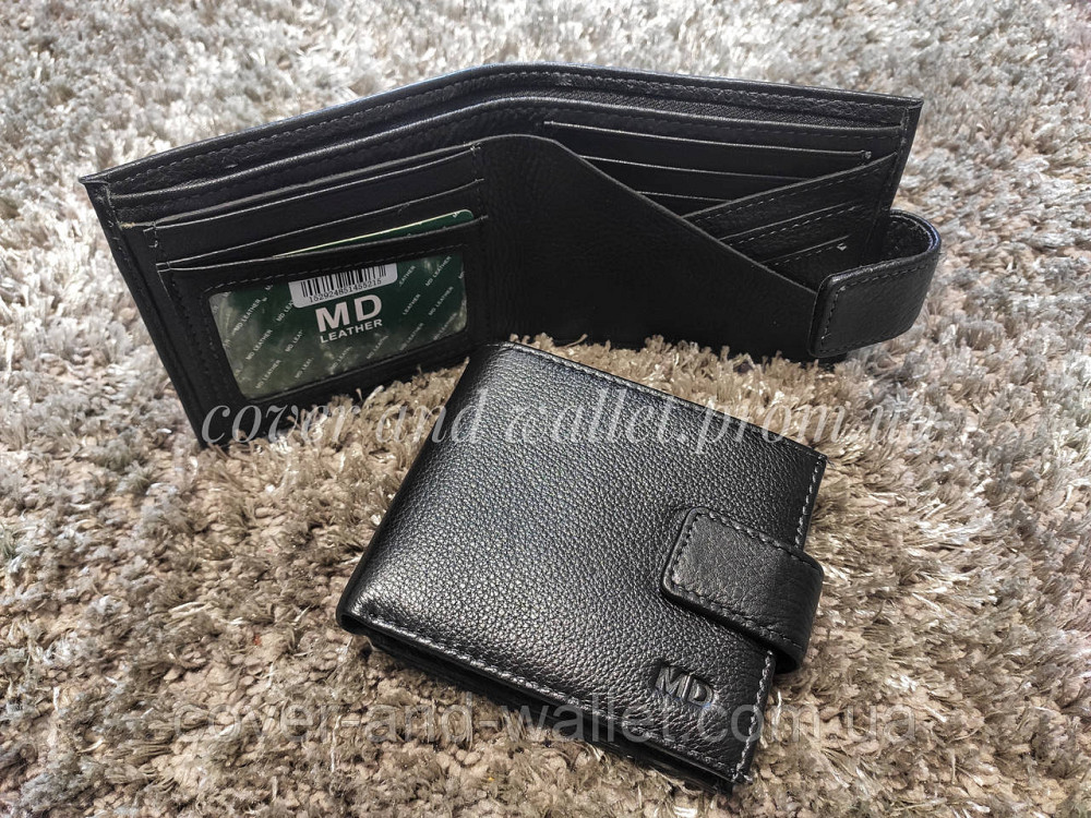 Якісне чоловіче шкіряне портмоне на магніті невеликого розміру Marco Coverna 128А Київ - фото 11