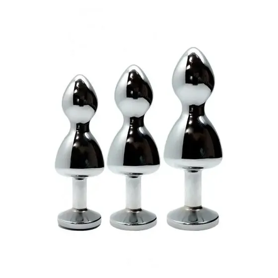 Металева анальна пробка Wooomy Lollypop Double Ball Metal Plug Blue M діаметр 3,1 см, довжина 9,4 см Львів
