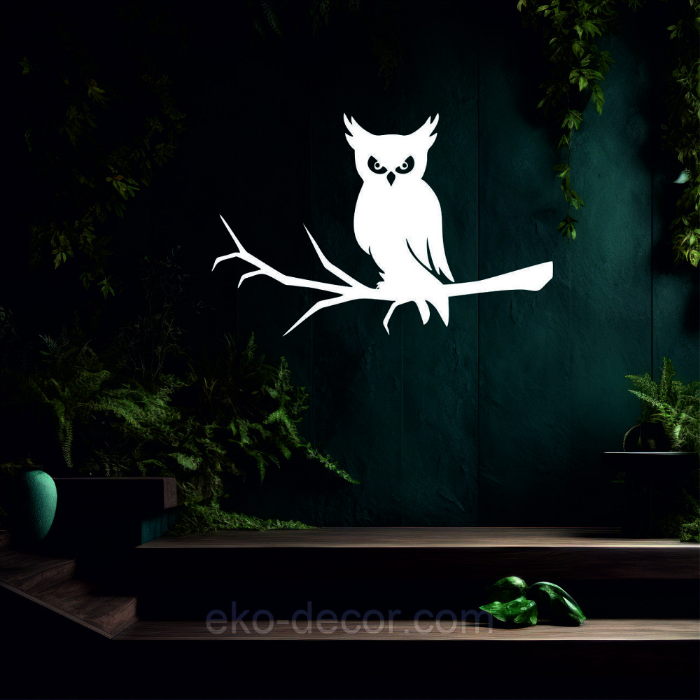 Декоративное настенное Панно «Сова», Декор на стену 50*32 см, Белый Киев - изображение 3