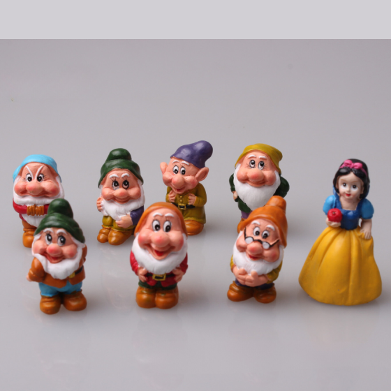 Набор фигурок Белоснежка и семь гномов из полистоуна. Для флорариума, кашпо, миниатюры, поделок. 8 шт Одесса