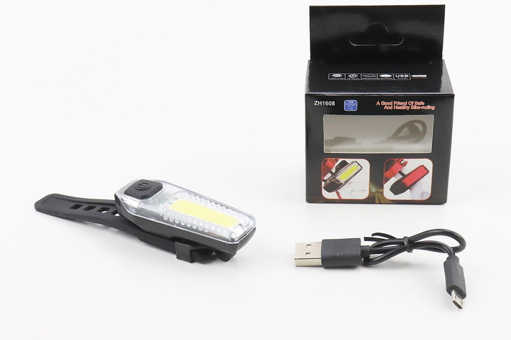Ліхтар передній 12 діодів 120 lumen, Li-ion 3.7V 300mAh зарядка від USB, вологозахисний, ZH1608 Київ - фото 1
