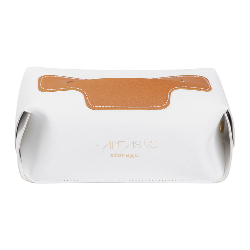 Yiwu Серветниця з еко шкіри 21х12х8 см контейнер для серветок в автомобіль Білий HP-3-210W Коломия - фото 4