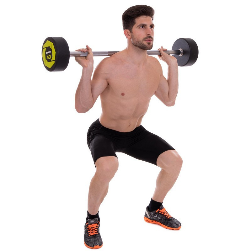 Штанга фіксована пряма поліуретанова Zelart 2689-40 довжина 112 см вага 40 кг Київ - фото 8