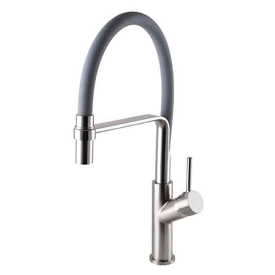 Змішувач для кухні Globus Lux DENVER Flex GDF-32-08-02 Сталь-Сірий Гофровилив, латунь Тернопіль