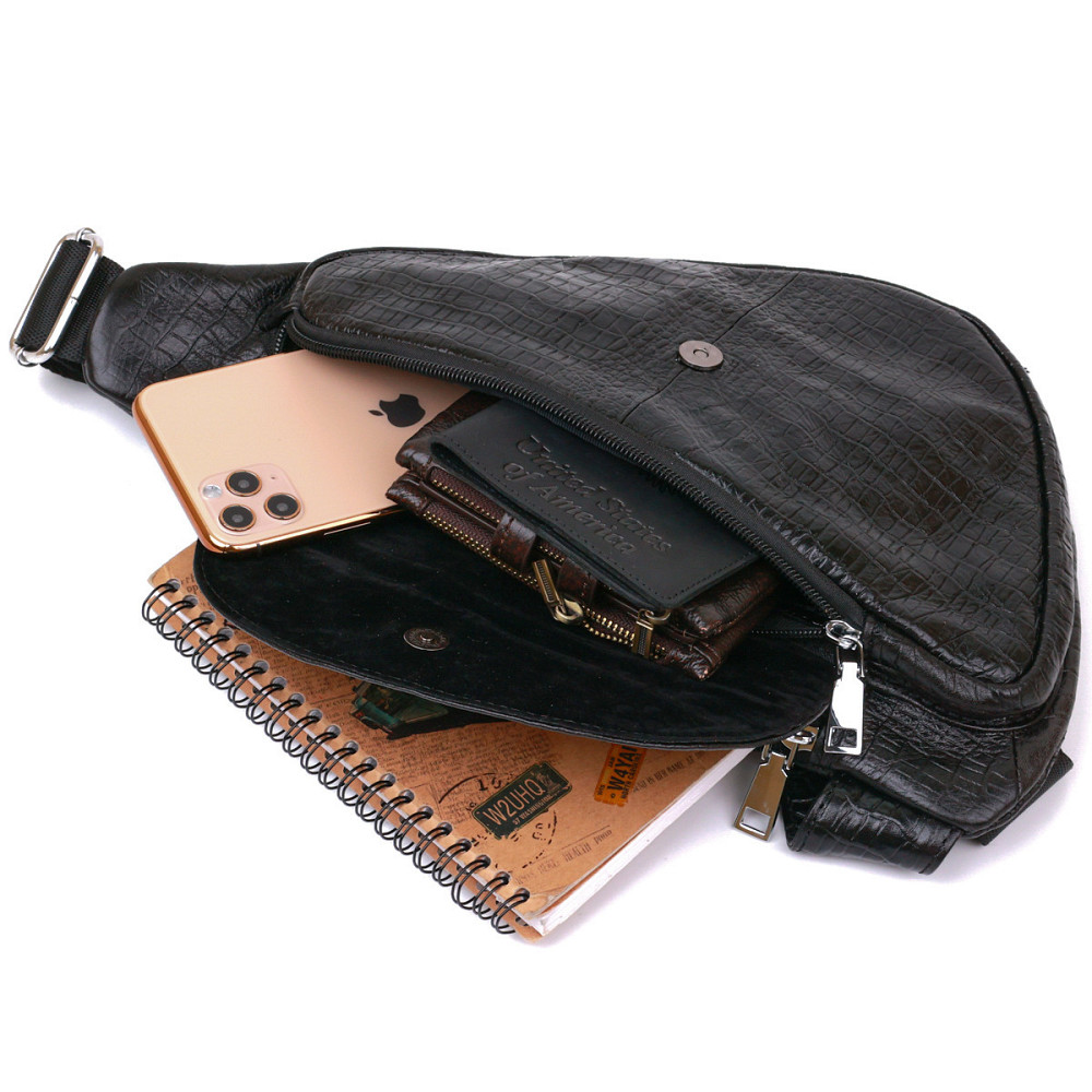 Сумка через плече чоловіча Vintage 20696 Чорний Київ - фото 6