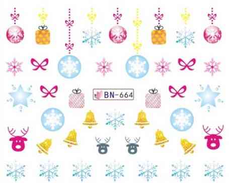 Новогодние наклейки на ногти BN-664 Киев