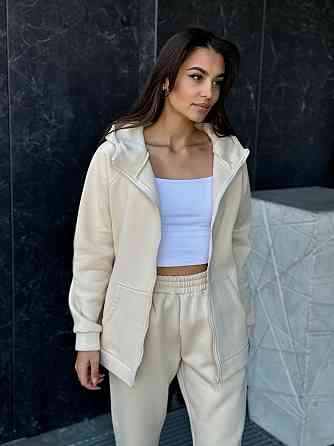 Флисовый женский спортивный костюм Молочный 46/48 Харьков