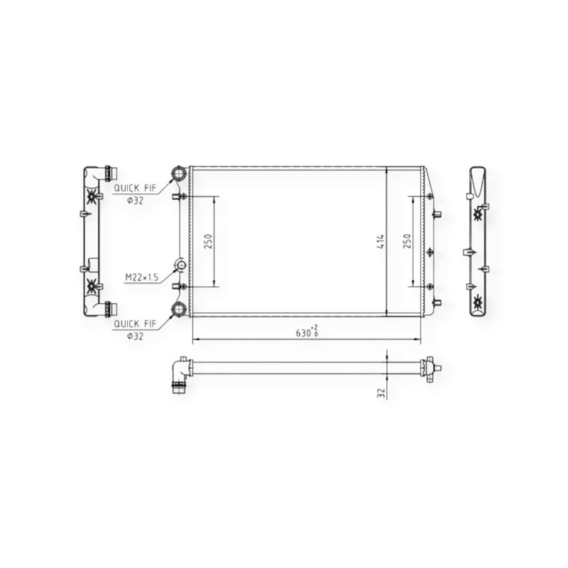 Радіатор двигуна Фольцваген Polo, Шкода Fabia, Сеат Cordoba 99-охолодження Мукачево - фото 1