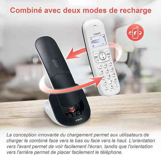 Телефон DECT VTech CS1551 білий 2 трубки з автовідповідачем 15 хв, блокування номерів, ID, гучний зв'язок, зарядка Київ