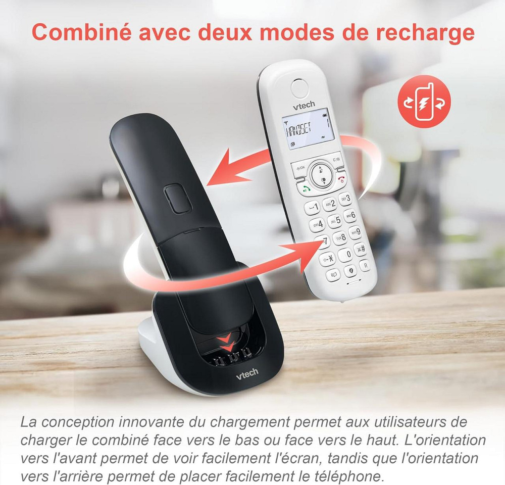 Телефон DECT VTech CS1551 білий 2 трубки з автовідповідачем 15 хв, блокування номерів, ID, гучний зв'язок, зарядка Київ - фото 3