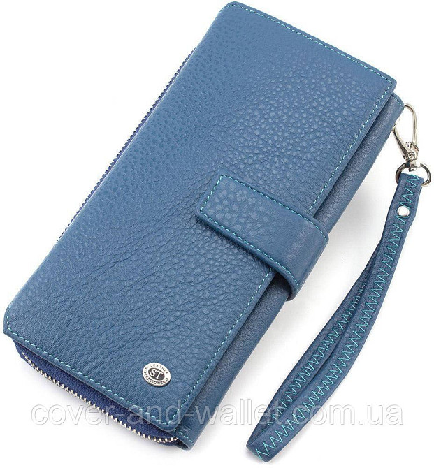 Коричневий шкіряний гаманець клатч ST 228 Київ - фото 10