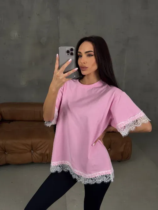 Женская футболка негабаритного размера с кружевом — трендовая основа на каждый день Одесса - изображение 16