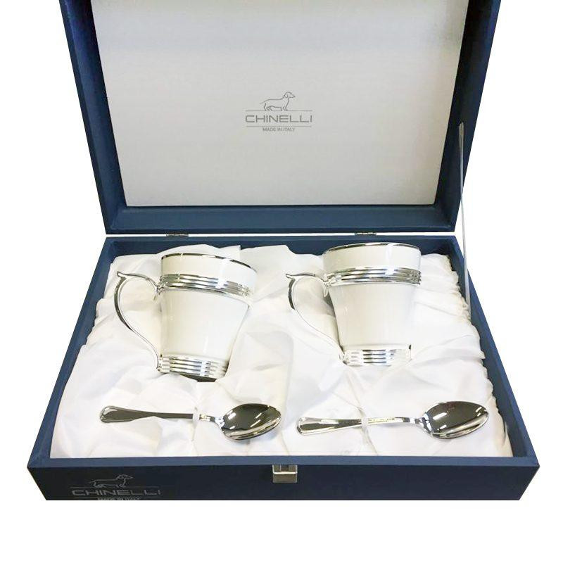 Набор для чая “Elegante” на 2 персоны/ 2 чашки/2 ложки, серебро Ровно - изображение 1