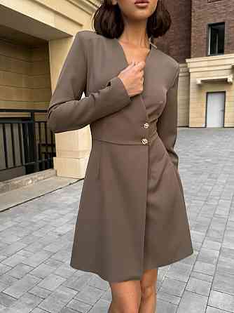 Женское стильное романтическое платье-пиджак из костюмки Мокко, 46/48 Одесса