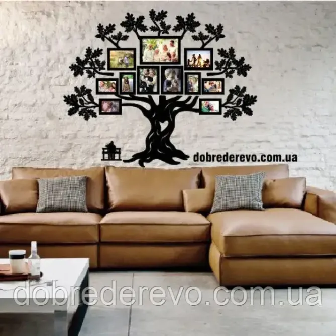 Сімейне дерево Дуб на 11 фото, родинне дерево на стіну з фото рамками Дуб Вижниця - фото 4