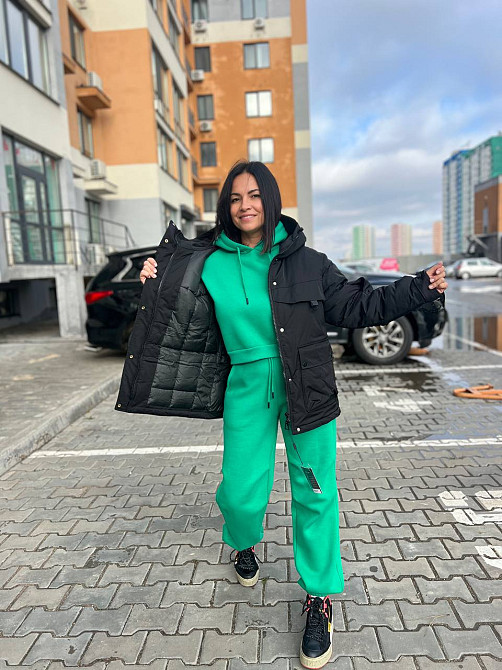 Куртка жіноча Snow Passion 6617 парка з капюшоном та кишенями оверсайз чорна, чорний, 42 Одеса - фото 9