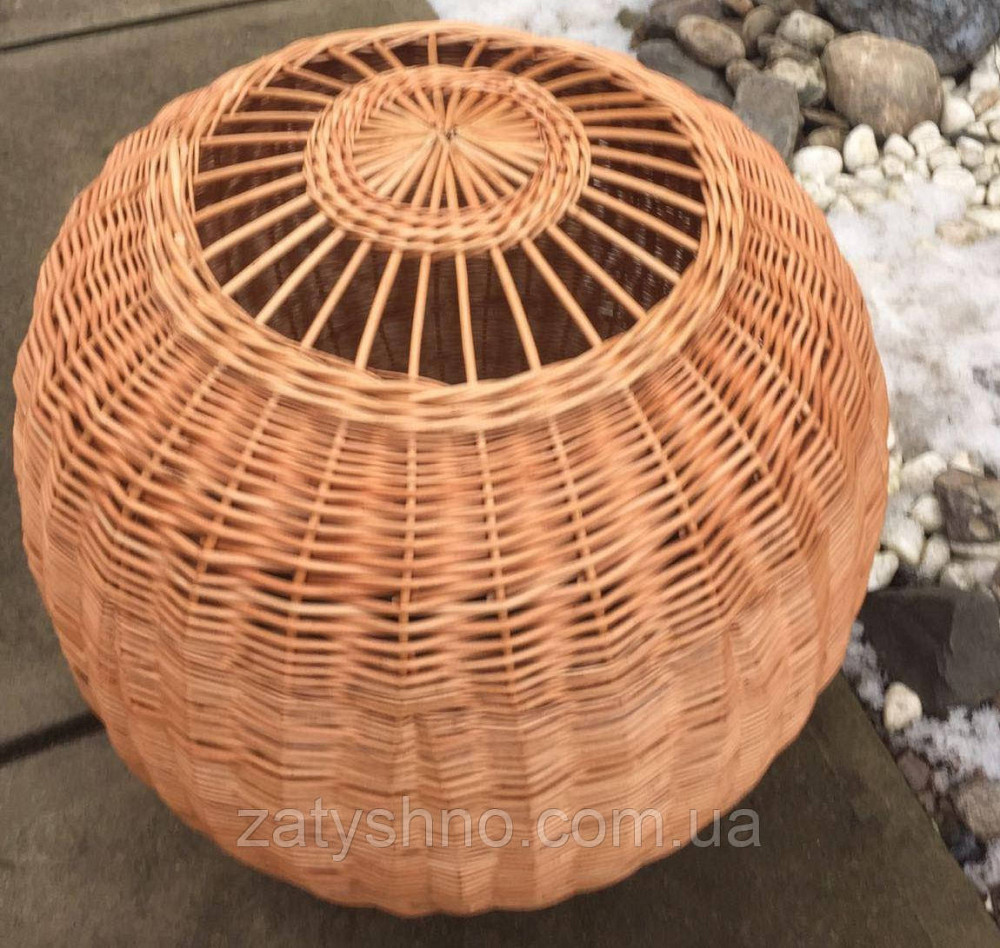 Люстри із лози | люстра плетена з лози | світильник із лози Київ - фото 3