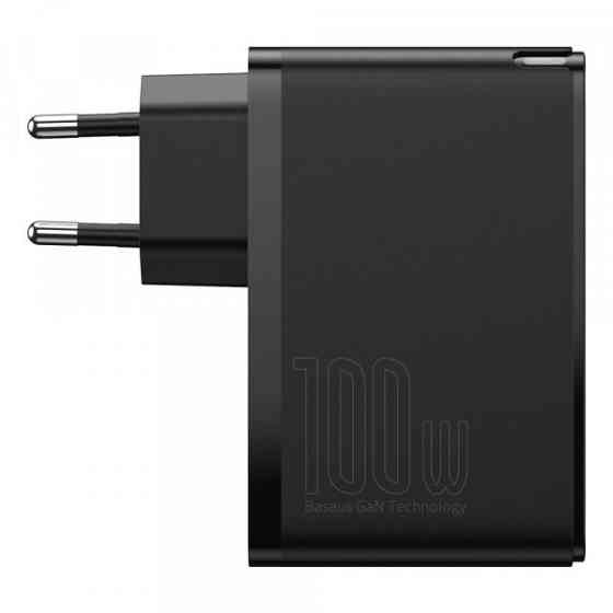 Зарядний пристрій 4xUSB 100W GaN (2xUSB-C+2xUSB-A) Чорний Baseus (CCGAN2P-L01) Київ