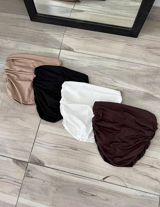 Жіночий літній базовий топ-бандо з турецького мікродайвінгу «elastic» Одеса - фото 3