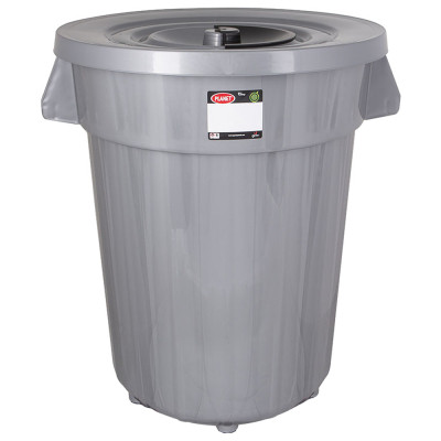 Контейнер для мусора Planet Household №6 с крышкой серый металлик 120 л (6831) Винница - изображение 1