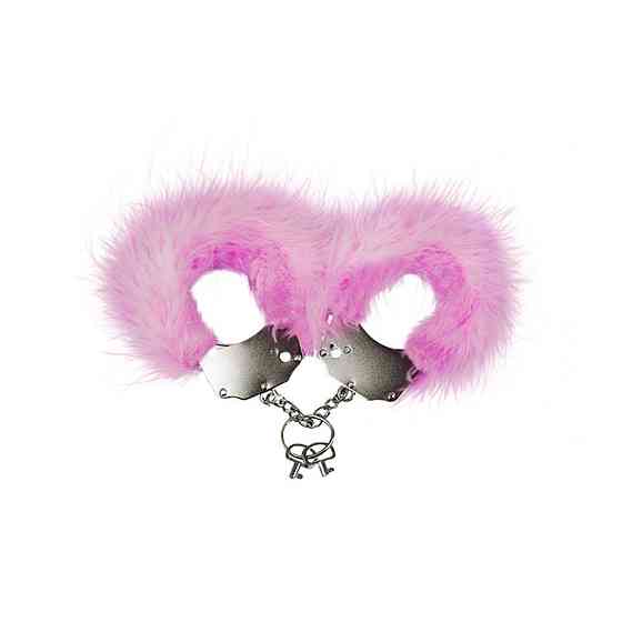 Наручники металлические Adrien Lastic Handcuffs Pink с розовой пушистой отделкой Sex Aura Киев