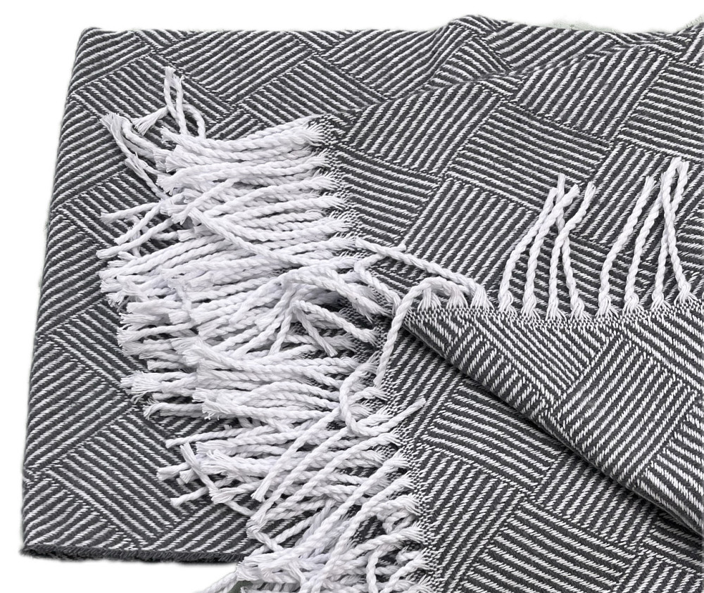 Vladi Плед Vladi 140x200 см бавовняний натуральний сірий Валенсія Valencia Harry Коломия - фото 2