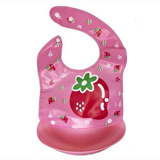 Детский слюнявчик Трактор MGZ-0602(Pink) со съемным карманом Винница