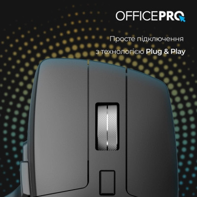 Мишка OfficePro M395B Silent Click Ergonomic Wireless Black (M395B) Вінниця - фото 3