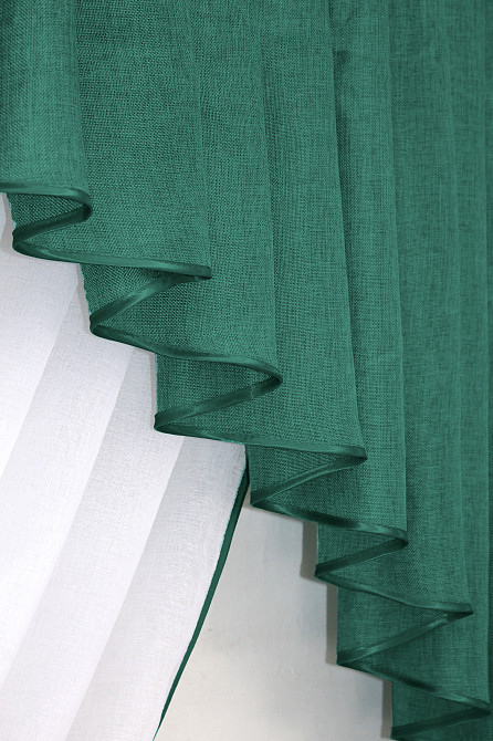 Кухонный комплект VR-Textil № 039к шторка с ламбрекеном белый с бирюзовым 150х170 см (52-0568) Киев - изображение 5