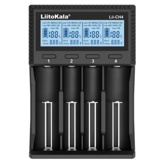 Зарядное устройство LiitoKala Lii-CH4 LCD Type-C (Li-ion IMR LiFe NiMH) (на 4 аккумулятора) Киев