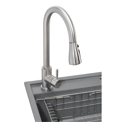 Мийка кухонна GRANADO Basic Estella grafito (+ змішувач Campo LUX inox + дозатор Redondo inox + кошик (ksg0109) Вінниця - фото 6