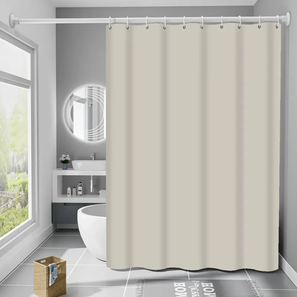 Шторка для ванной и душа с крючками 180x180 см водоотталкивающая, высококачественная шторка для ванны Каменец-Подольский - изображение 1