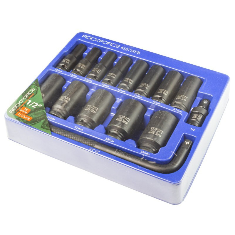 Набір головок ударних + вороток + кардан 1/2'' 15пр. (6гр. - 10,12,13,14,15,17,19,21,22,24,27,30,32мм) Одесса - изображение 2