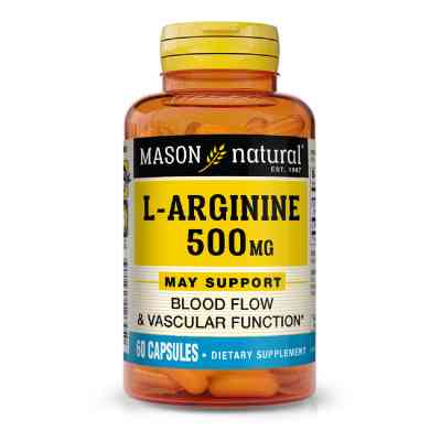 Аминокислота Mason Natural L-Аргинин 500 мг, L-Arginine, 60 капсул (MAV-12645) Винница