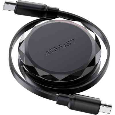 Дата кабель USB-C to USB-C 0.8m 60W dual retraction C13-03 Black Acefast (6974316280132) Вінниця