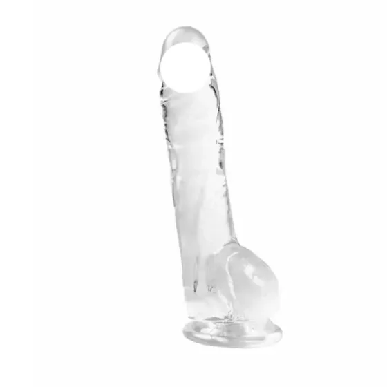 Гибкий фаллос на присоске - 18x13x3.5 см - Прозрачный Винница
