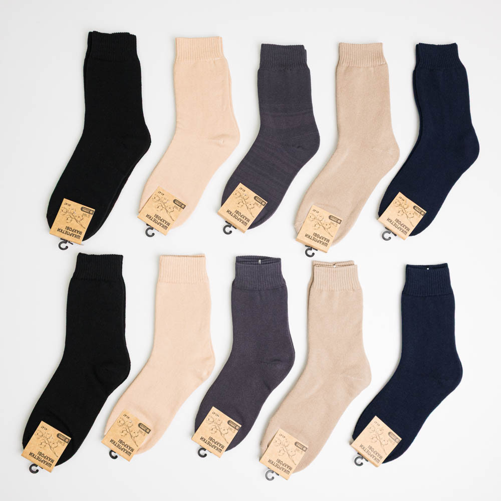 Набір шкарпеток чоловічих махрових однотонних 10 пар Youstar 848 Середні 41-47 Різні кольори Суми - фото 1