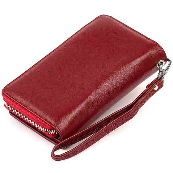 Кошелек из кожи на защелке ST Leather 19341 Бордовый Киев