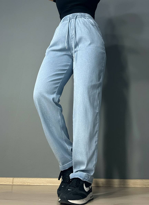 Джинсы женские Immet 8602 MOM тенсель тонкие талия на резинке голубые, голубой, 33, 33, 89 см, 118 см Киев - изображение 15