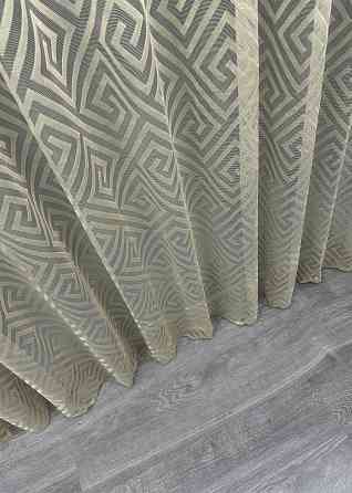 Тюль жакард, колекція "Ромб Меандр" колір бежевий 1557т Київ