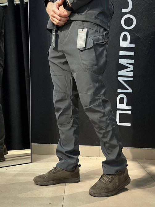 Softshell костюм чоловічий сірий водонепроникний вітростійкий куртка і штани для літа Львів - фото 9