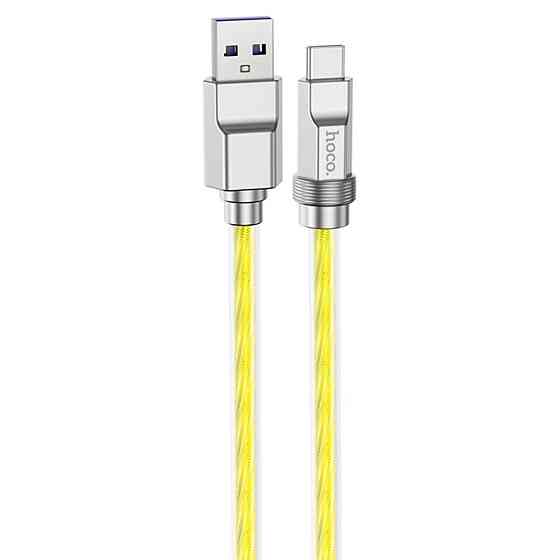 Кабель HOCO U113 Solid 100W silicone charging data cable Type-C Gold Киев