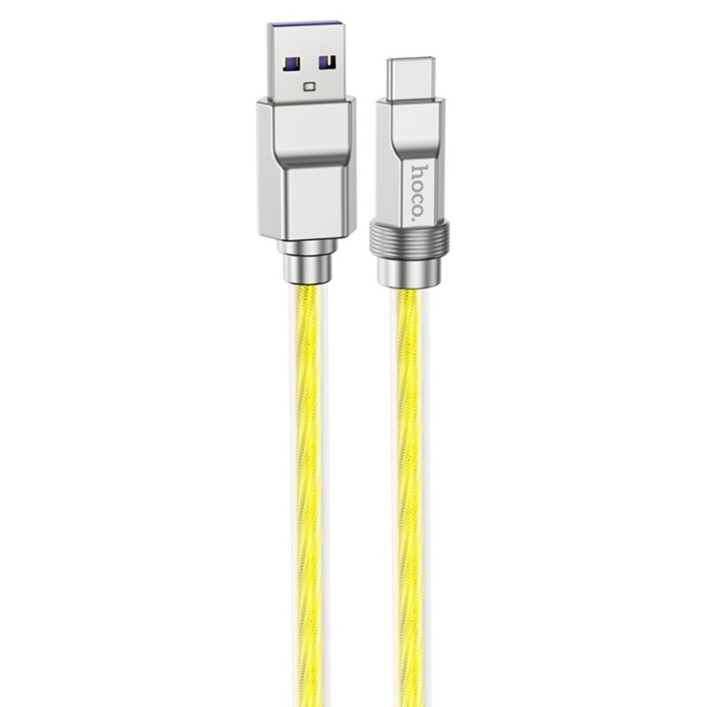 Кабель HOCO U113 Solid 100W silicone charging data cable Type-C Gold Київ - фото 1