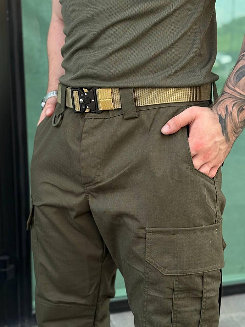 Тактичні військові штани олива ріп-стоп літні ЗСУ, чоловічі бойові армійські штани для штурму Львів - фото 7