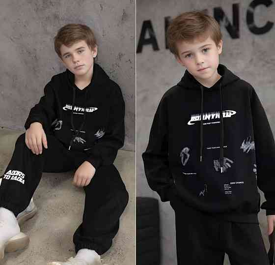 Детский спортивный костюм оверсайз двунитка для мальчика подростка на 9,10,11,12 лет Николаев
