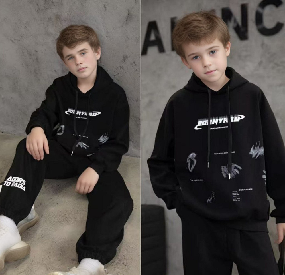 Детский спортивный костюм оверсайз двунитка для мальчика подростка на 9,10,11,12 лет Николаев - изображение 4