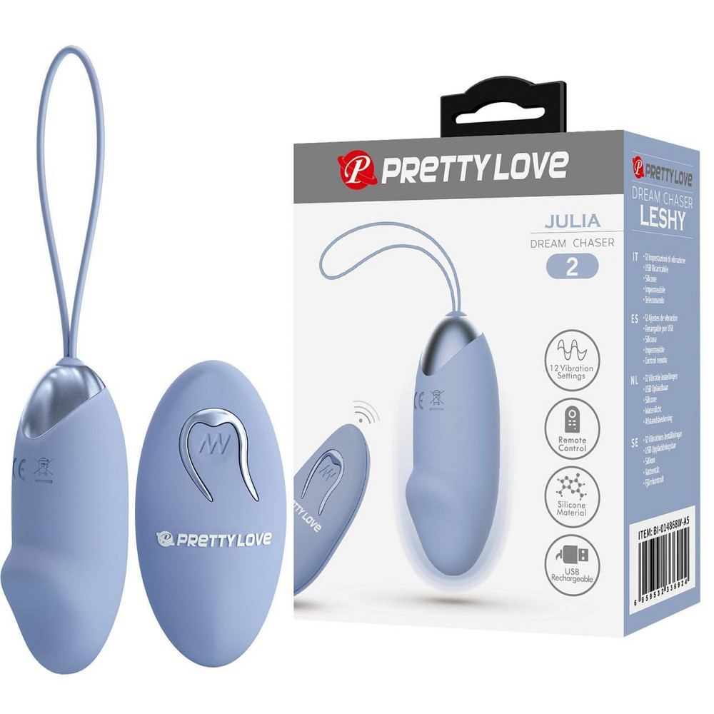 Виброяйцо вагинальное Pretty Love Julia Dream с пультом, голубое, 18.6 х 2.8 см Sex Aura Киев - изображение 1